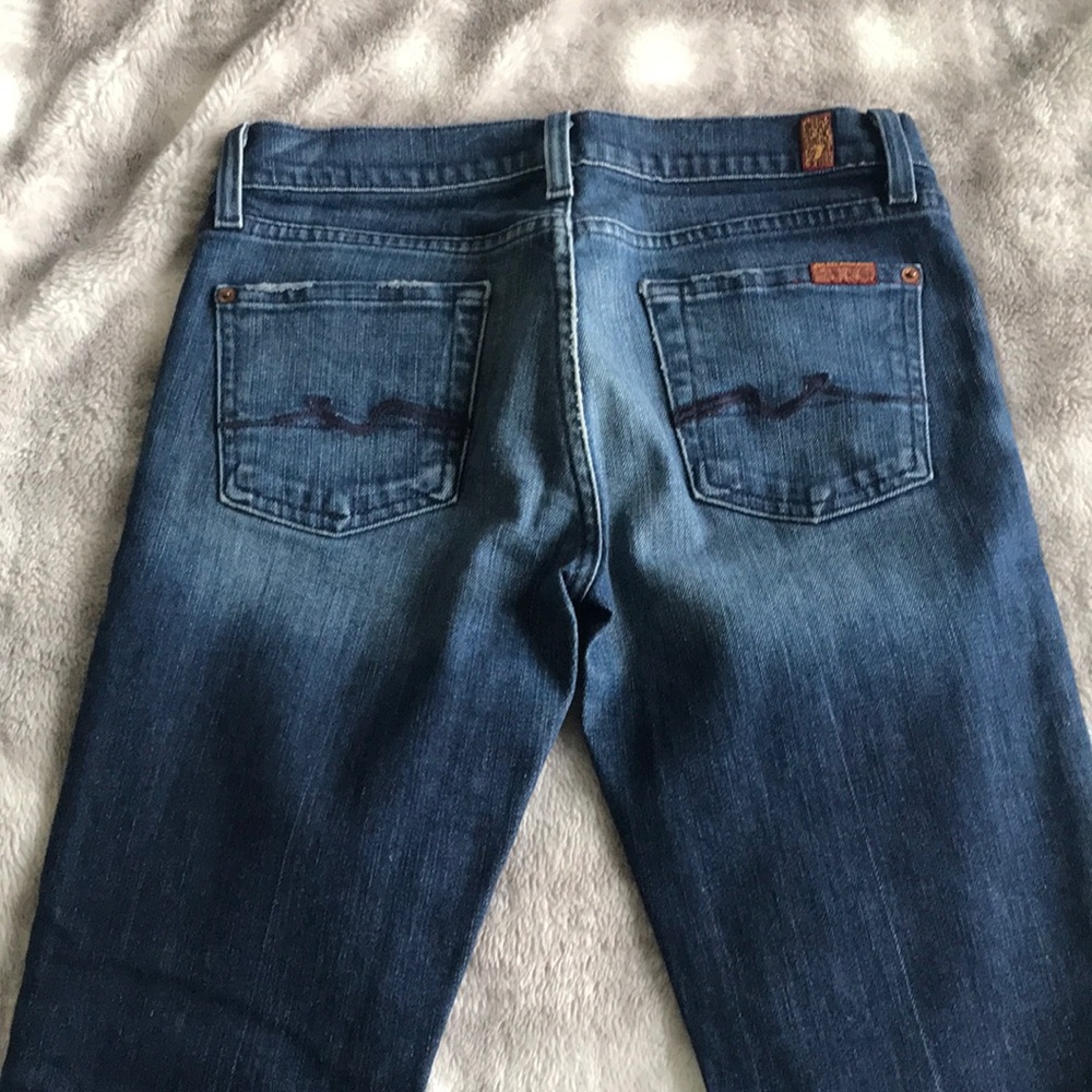 7 For All Mankind Dark denim Wide-leg Jeans - Picture 3 of 4